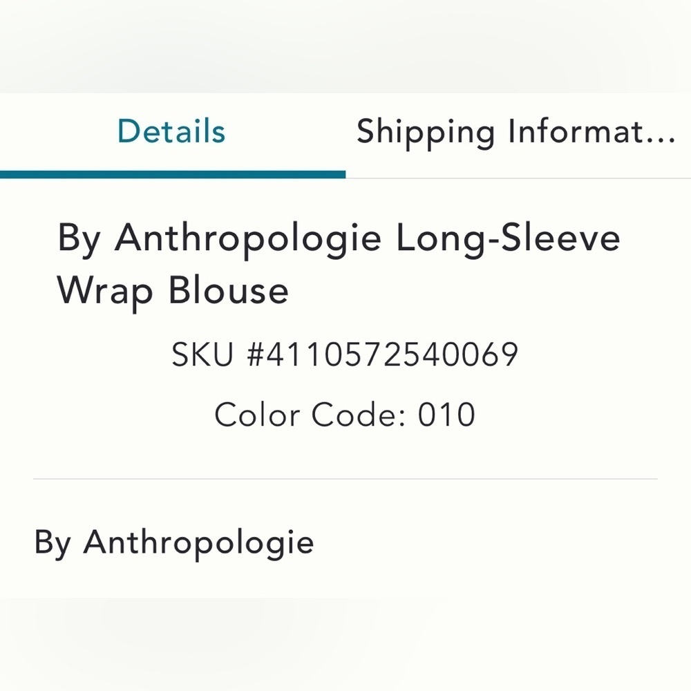 NWT Anthropologie Long Sleeve Wrap Blouse - Picture 5 of 9